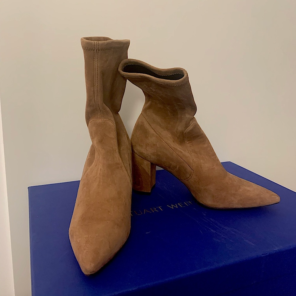 Stuart Weitzman Landry 75mm suede bootie